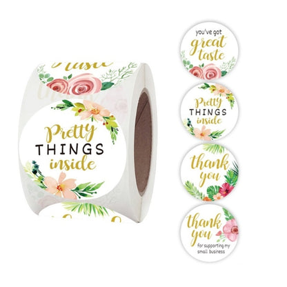 Roll Floral Thank You Stickers Wedding Party Decoration Stickers, Size: 3.8cm / 1.5 Inch(A-134-38mm) - Sticker & Tags by PMC Jewellery | Online Shopping South Africa | PMC Jewellery