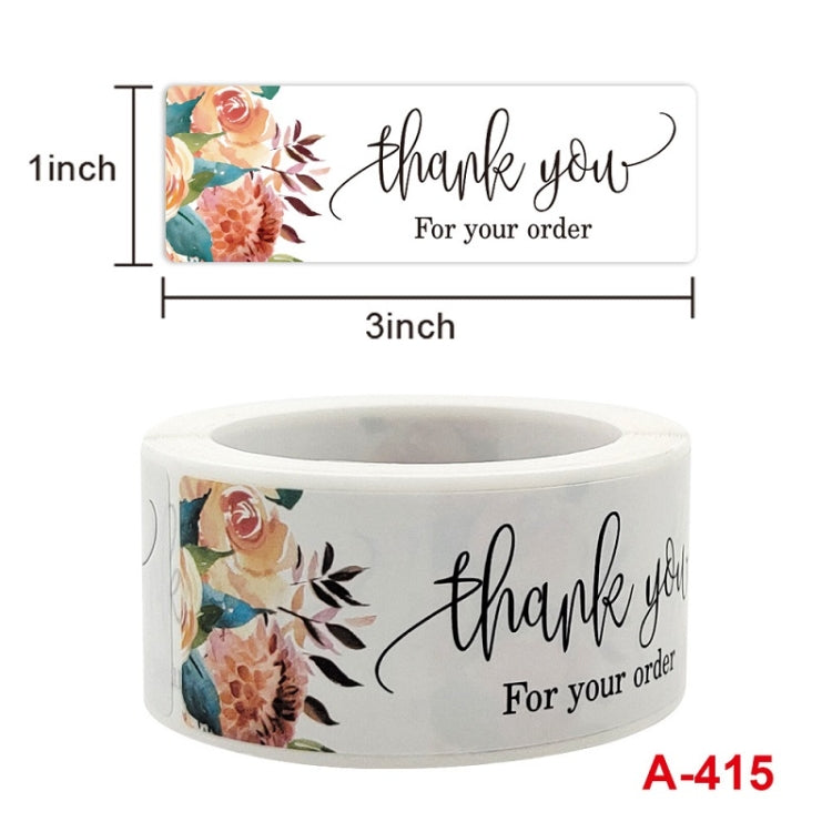 10 PCS Thank You Flower Sticker Gift Wrap Sealing Sticker, Size: 1x3 Inch(A-415) - Sticker & Tags by PMC Jewellery | Online Shopping South Africa | PMC Jewellery
