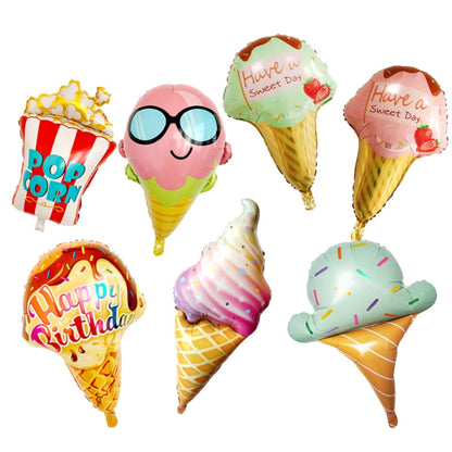 10 PCS 5050 Large Ice Cream Aluminum Balloon Children Birthday Party Atmosphere Decorative Balloon, Specification: Gradient Rainbow Ice Cream - Balloons by PMC Jewellery | Online Shopping South Africa | PMC Jewellery