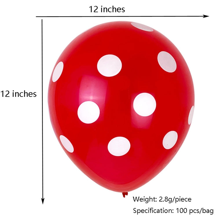100 PCS FY-10280 12 Inch Dot Party Decorative Balloon Wedding Scene Arrangement Latex Balloon(Black White Dot) - Balloons by PMC TechLife | Online Shopping South Africa | PMC TechLife