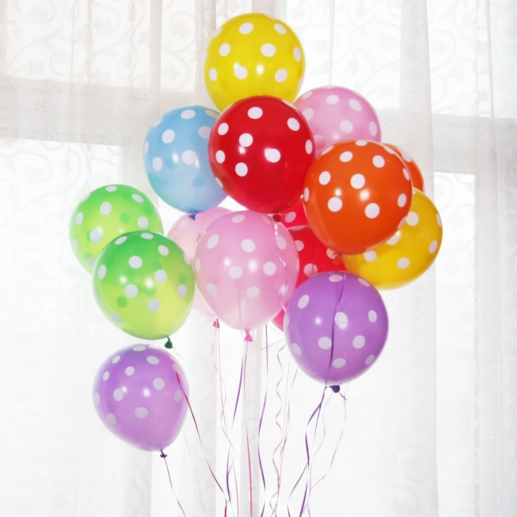 100 PCS FY-10280 12 Inch Dot Party Decorative Balloon Wedding Scene Arrangement Latex Balloon(Red White Dot) - Balloons by PMC TechLife | Online Shopping South Africa | PMC TechLife