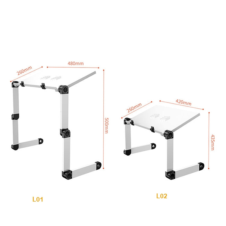 Oatsbasf Folding Computer Desk Laptop Stand Foldable Lifting Heightening Storage Portable Rack,Style: L01 Black - Laptop Stand by Oatsbasf | Online Shopping South Africa | PMC Jewellery