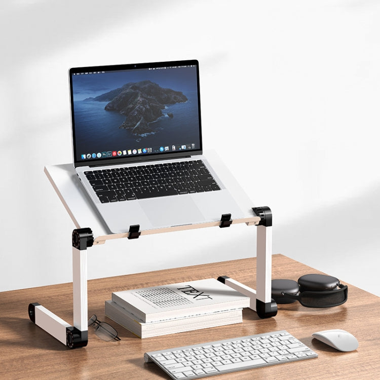 Oatsbasf Folding Computer Desk Laptop Stand Foldable Lifting Heightening Storage Portable Rack,Style: L02 White - free shipping - PMC TechLife - Order now!