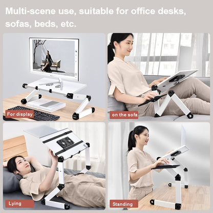 Oatsbasf Folding Computer Desk Laptop Stand Foldable Lifting Heightening Storage Portable Rack,Style: L02 White - Laptop Stand by Oatsbasf | Online Shopping South Africa | PMC Jewellery