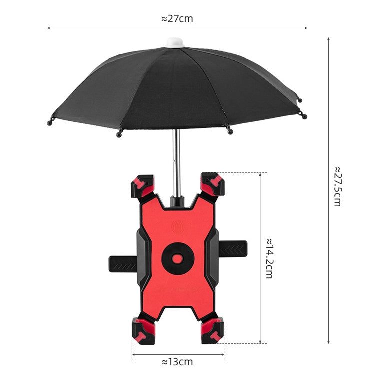 CYCLINGBOX Bicycle Mobile Phone Bracket With Parasol Rider Mobile Phone Frame, Style: Handlebar Installation (Black) - Holders by CYCLINGBOX | Online Shopping South Africa | PMC Jewellery