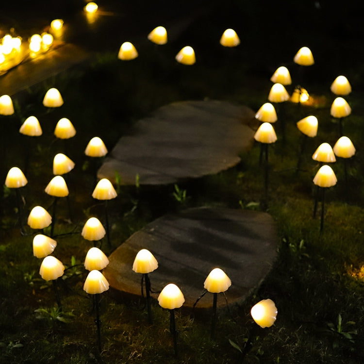 3.8m 10 LEDs Solar Mushroom Lawn Light Outdoor Waterproof Garden Villa Landscape Decorative String Lights(Warm White Light) - Holiday Lights by PMC TechLife | Online Shopping South Africa | PMC TechLife