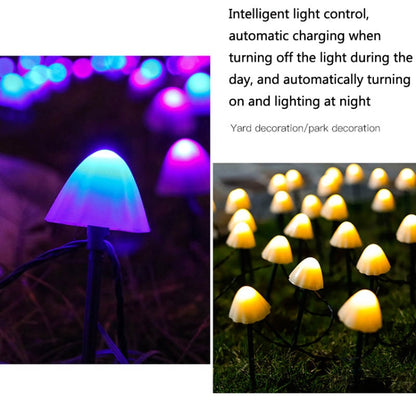 5m 20 LEDs Solar Mushroom Lawn Light Outdoor Waterproof Garden Villa Landscape Decorative String Lights(Warm White Light) - Holiday Lights by PMC Jewellery | Online Shopping South Africa | PMC Jewellery