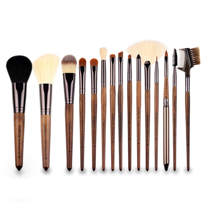 ZOREYA 15 In 1 Black Walnut Makeup Brush Set Full Set of Beauty Tools Nylon Hair Powder Brush Makeup Brush(ZP15) - Makeup Brushes by PMC Jewellery | Online Shopping South Africa | PMC Jewellery