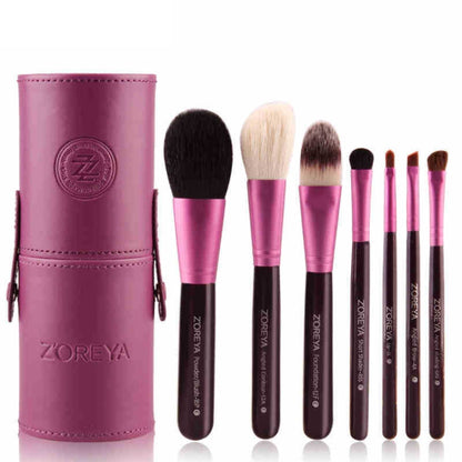 ZOREYA 7-In-1 Portable Bucket Makeup Brush Set For Beginners Makeup Bucket Brush, Exterior color: Purple - Makeup Brushes by PMC Jewellery | Online Shopping South Africa | PMC Jewellery