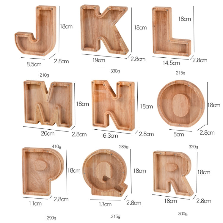 Wooden English Alphabet Piggy Bank Transparent Acrylic Piggy Bank(M) - free shipping - PMC TechLife - Order now!