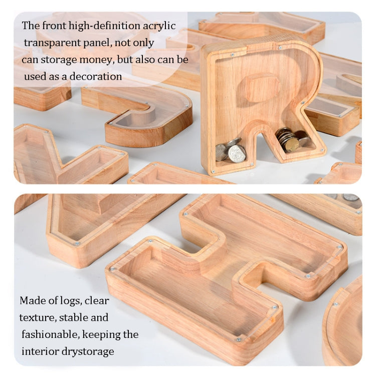Wooden English Alphabet Piggy Bank Transparent Acrylic Piggy Bank(R) - free shipping - PMC TechLife - Order now!