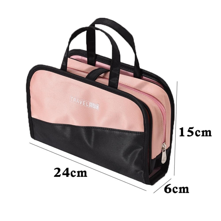 Multifunctional 2 In 1 Cosmetic Bag Portable Large Capacity Transparent Cosmetic Brush Storage Bag Wash Bag(Rose Red + Pink) - Storage Boxes by PMC Jewellery | Online Shopping South Africa | PMC Jewellery