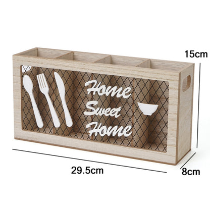Kitchen Wooden Tableware Cutlery Storage Box(29.5x8x15cm) - Shelf by PMC Jewellery | Online Shopping South Africa | PMC Jewellery