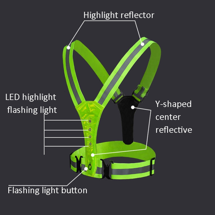 LED Reflective Vest High Stretch Outdoor Reflective Vest Traffic Safety Reflective Clothing(Orange) - Reflective Safety Clothing by PMC TechLife | Online Shopping South Africa | PMC TechLife | Buy Now Pay Later Mobicred