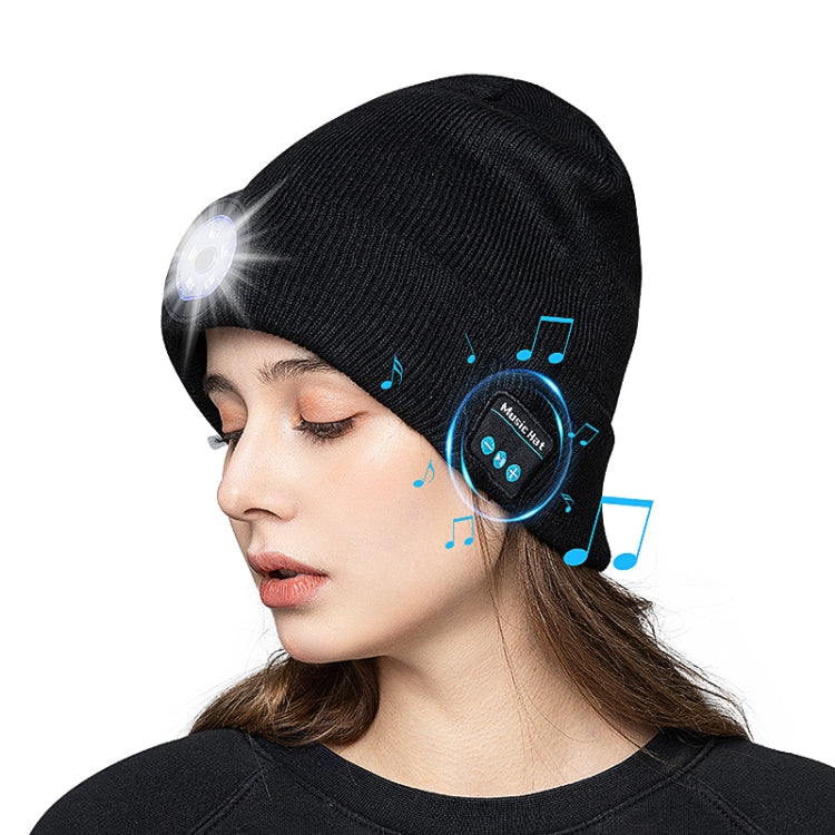 M1-BL LED Glowing Bluetooth Music Hat Wireless Call Night Running Hat(Navy) - Smart Hats by PMC TechLife | Online Shopping South Africa | PMC TechLife | Buy Now Pay Later Mobicred