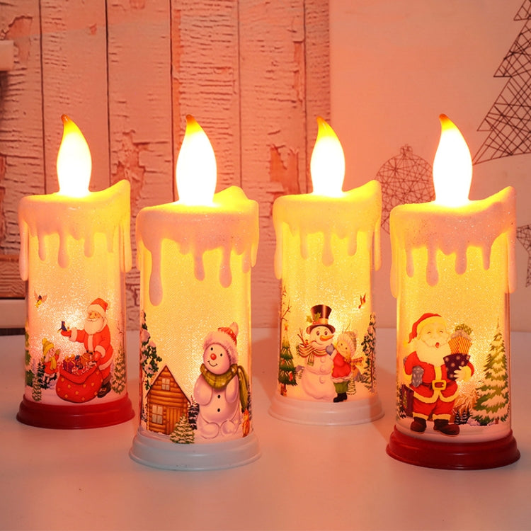 Christmas Decoration Night Light LED Simulation Flame Candle Light(B-Snowman) - Decoration Lamps by PMC TechLife | Online Shopping South Africa | PMC TechLife