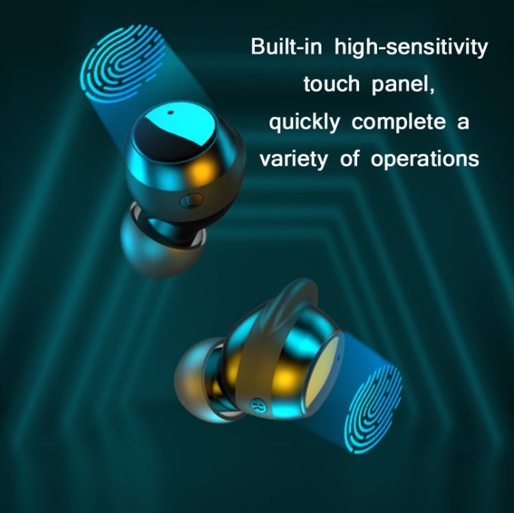 TWS-22 Bluetooth 5.0 In-Ear Sports Waterproof Noise Cancelling Touch Control Mini Headphones(Black) - TWS Earphone by PMC TechLife | Online Shopping South Africa | PMC TechLife