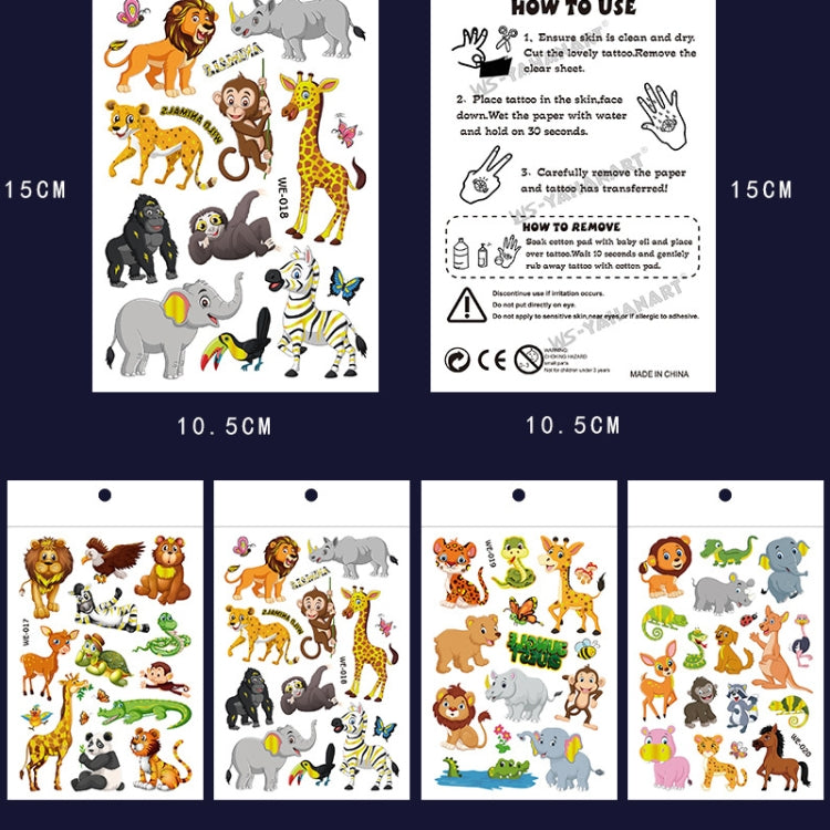 10 PCS Animal Bronzing Cartoon Tattoo Stickers Children Temporary Arm Stickers(WE-020) - Sticker by PMC Jewellery | Online Shopping South Africa | PMC Jewellery