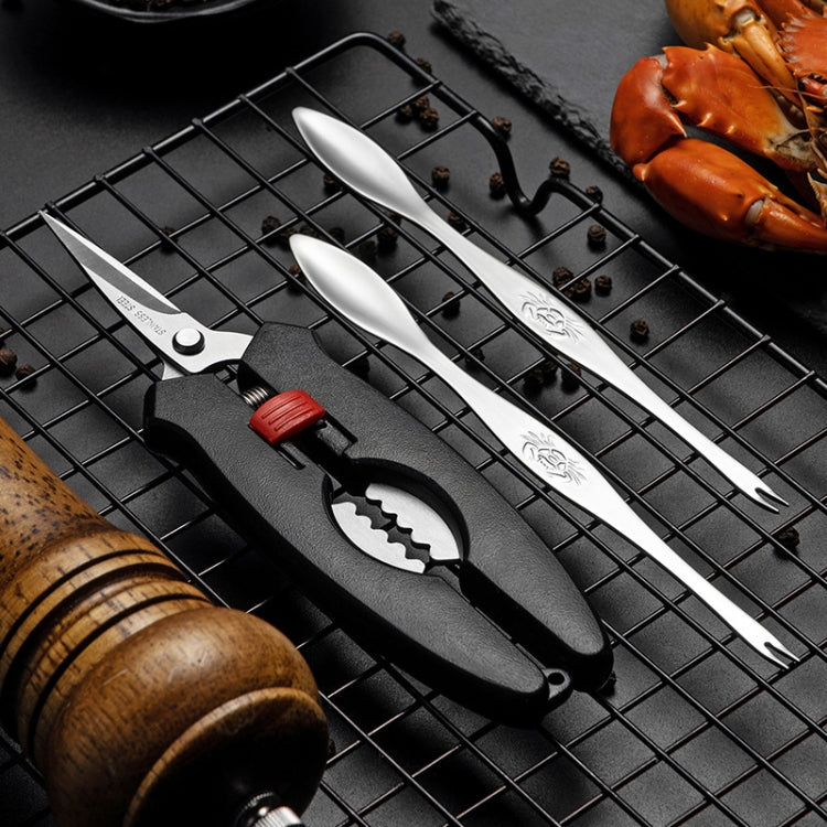 Crab Tool 304 Stainless Steel Crab Fork Crab Scissors Crab Needle,Style: 4 Fork 1 Knife 1 Box - Gadgets by PMC Jewellery | Online Shopping South Africa | PMC Jewellery
