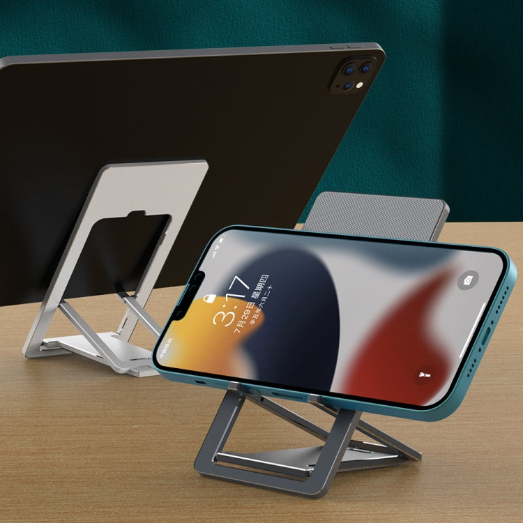 HZ10 Slim Portable Desktop Live Stand Multifunctional Folding Mobile Phone Holder(Silver) - Desktop Holder by PMC TechLife | Online Shopping South Africa | PMC TechLife