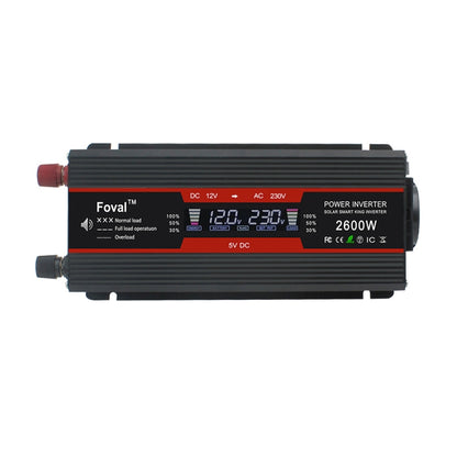 2600W LCD Smart Home Car Inverter 12V To 220V Power Converter - Modified Square Wave by PMC Jewellery | Online Shopping South Africa | PMC Jewellery