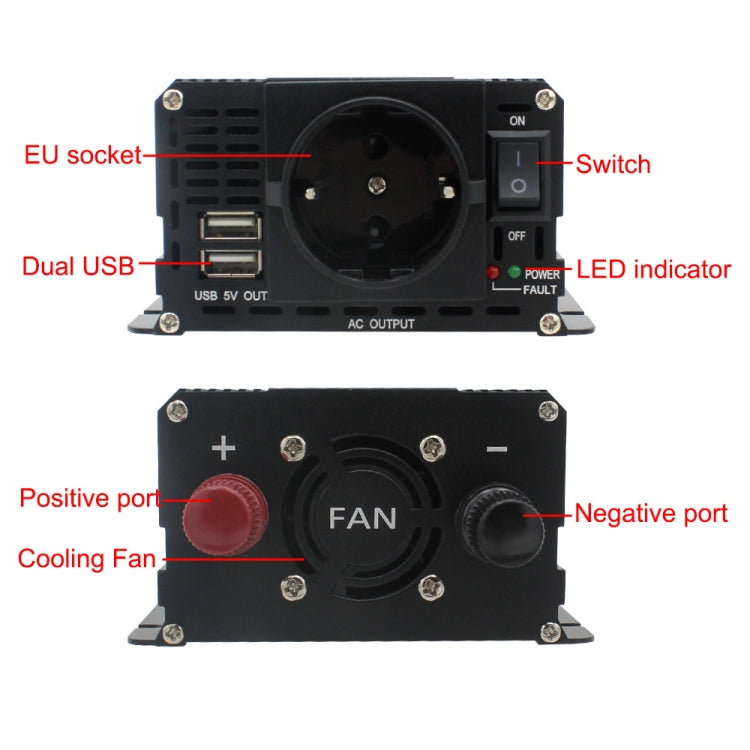 2600W LCD Smart Home Car Inverter 12V To 220V Power Converter - Modified Square Wave by PMC TechLife | Online Shopping South Africa | PMC TechLife