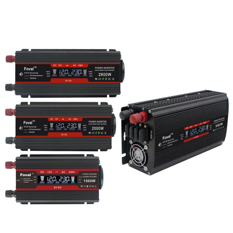 3000W LCD Smart Home Car Inverter 12V To 220V Power Converter - Modified Square Wave by PMC TechLife | Online Shopping South Africa | PMC TechLife