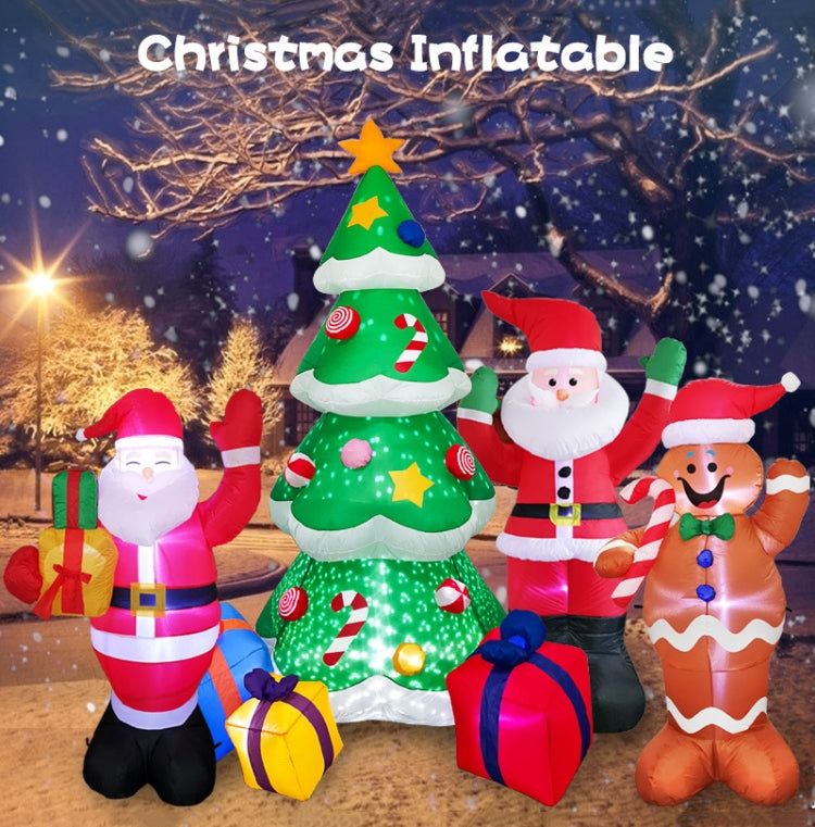 Santa Claus Christmas Tree Snowman Inflatable LED Luminous Christmas Ornaments, US Plug(QM0003-1.5M) - Ornaments by PMC TechLife | Online Shopping South Africa | PMC TechLife