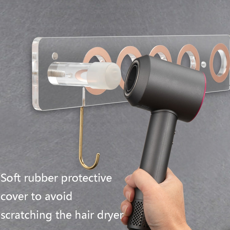 JD01 Punch-Free Hange Acrylic Hair Dryer Storage Bracket For Dyson Hair Dryer(Black) - free shipping - PMC TechLife - Order now!