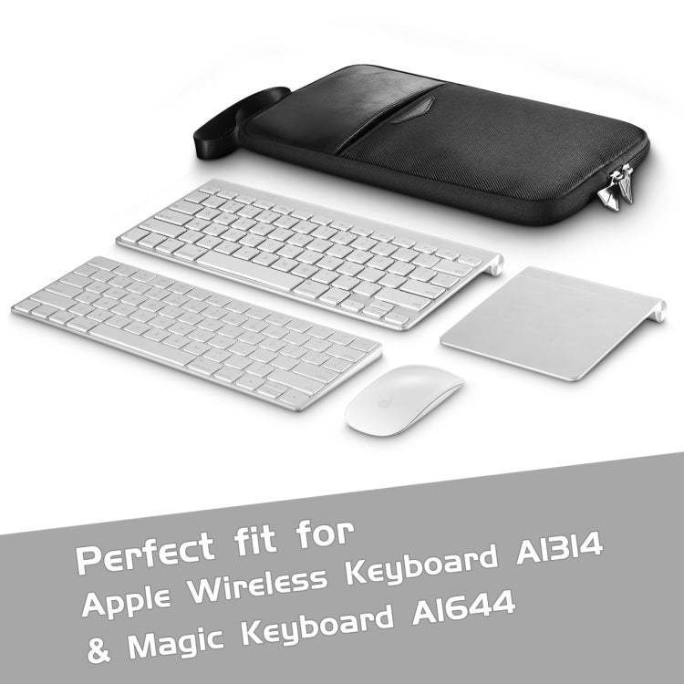 Universal PU Leather + Nylon Waterproof Zipper Portable Keyboard Storage Bag For Apple Wireless Keyboard A1314 & Magic Keyboard A1644(Black) - Digital Storage Bag by PMC TechLife | Online Shopping South Africa | PMC TechLife | Buy Now Pay Later Mobicred