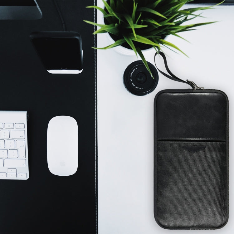 Universal PU Leather + Nylon Waterproof Zipper Portable Keyboard Storage Bag For Apple Wireless Keyboard A1314 & Magic Keyboard A1644(Black) - Digital Storage Bag by PMC TechLife | Online Shopping South Africa | PMC TechLife | Buy Now Pay Later Mobicred