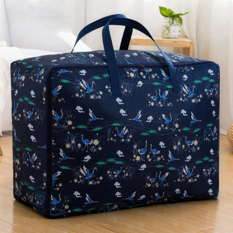 Oxford Cloth Quilt Moisture-Proof & Waterproof Storage Bag Zipper Portable Moving Luggage Bag, Specification: 55x33x20cm(Black Bottom Crane) - Storage Bags by PMC TechLife | Online Shopping South Africa | PMC TechLife