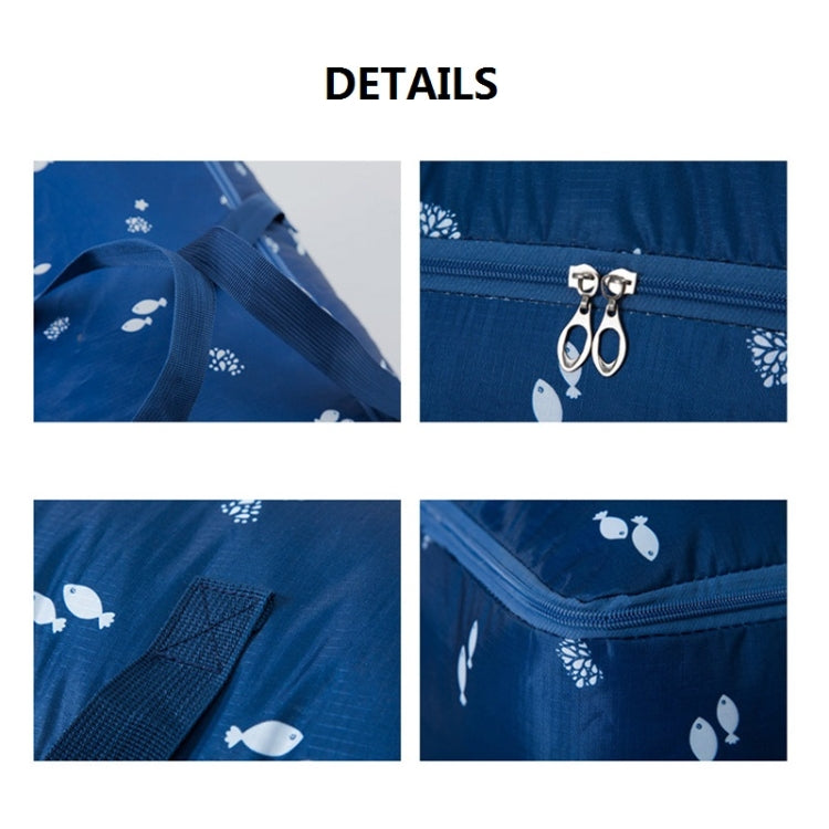 Oxford Cloth Quilt Moisture-Proof & Waterproof Storage Bag Zipper Portable Moving Luggage Bag, Specification: 55x33x20cm(Black Bottom Crane) - Storage Bags by PMC TechLife | Online Shopping South Africa | PMC TechLife