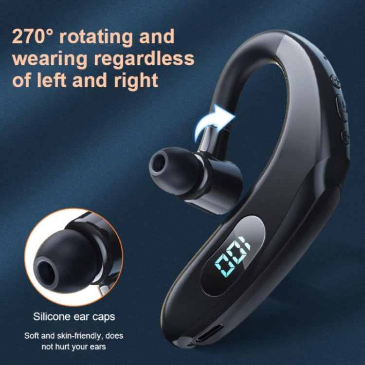 Q20 Bluetooth 5.2 Business Digital Display Sports Earhook Stereo Earphone(Black) - Bluetooth Earphone by PMC TechLife | Online Shopping South Africa | PMC TechLife