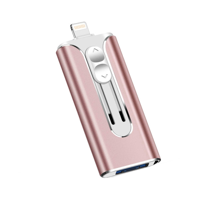 32GB Micro USB + 8 Pin + USB 2.0 3 in 1 Mobile Phone Computer U-Disk(Rose Gold) - U Disk & Card Reader by PMC Jewellery | Online Shopping South Africa | PMC Jewellery