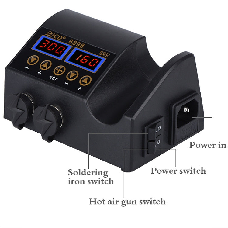 Hot Air Desoldering Station Dual Digital Display Two In One Temperature Control Electric Soldering Iron Soldering Station, EU Plug - Electric Soldering Iron by PMC Jewellery | Online Shopping South Africa | PMC Jewellery