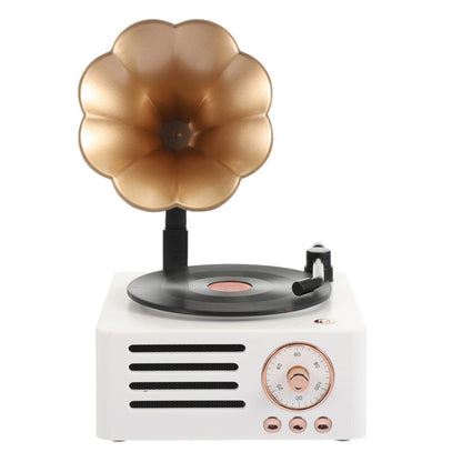 T15 Petunia Retro Vinyl Record Player Wireless Multifunction Mini Bluetooth Audio(White) - Mini Speaker by PMC Jewellery | Online Shopping South Africa | PMC Jewellery