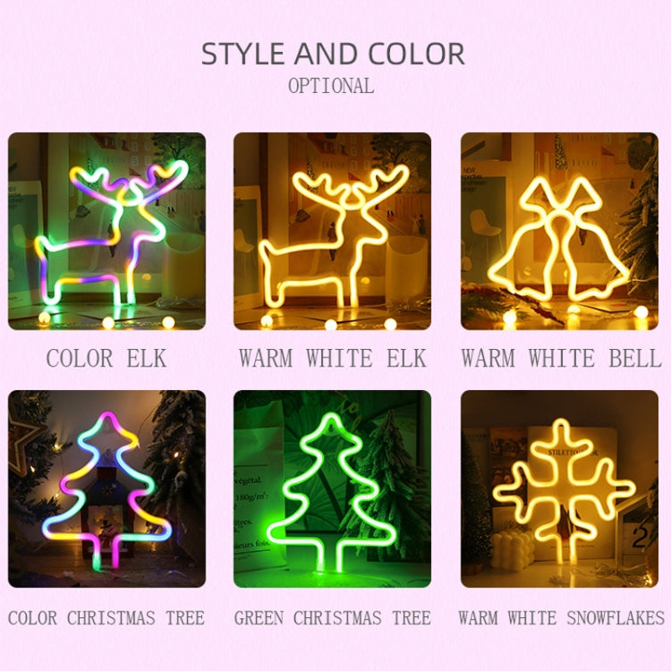 Christmas Decoration Neon Lights Wall-Mounted Ornaments, Spec: Snowflake-Warm Light - Decoration Lamps by PMC Jewellery | Online Shopping South Africa | PMC Jewellery