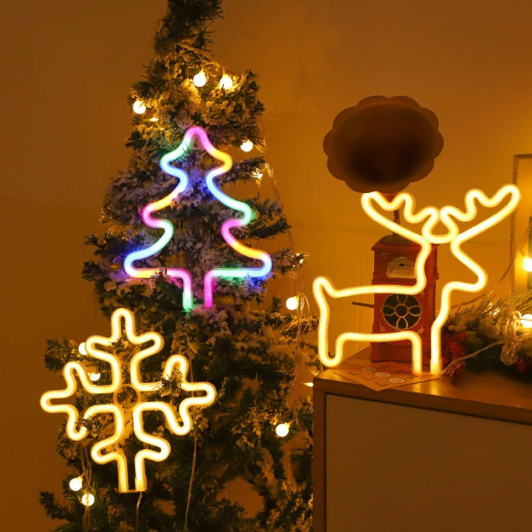 Christmas Decoration Neon Lights Wall-Mounted Ornaments, Spec: Snowflake-Warm Light - Decoration Lamps by PMC Jewellery | Online Shopping South Africa | PMC Jewellery