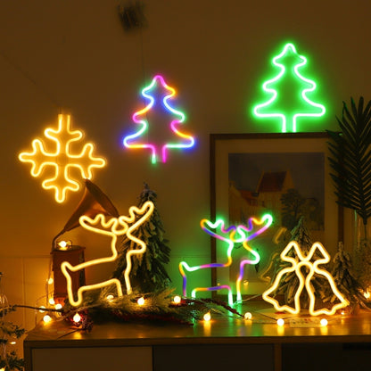 Christmas Decoration Neon Lights Wall-Mounted Ornaments, Spec: Snowflake-Warm Light - Decoration Lamps by PMC Jewellery | Online Shopping South Africa | PMC Jewellery