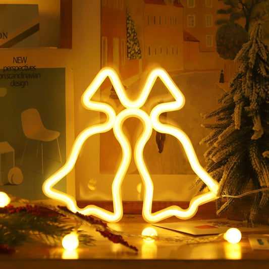 Christmas Decoration Neon Lights Wall-Mounted Ornaments, Spec: Bell-Warm Light - Decoration Lamps by PMC Jewellery | Online Shopping South Africa | PMC Jewellery