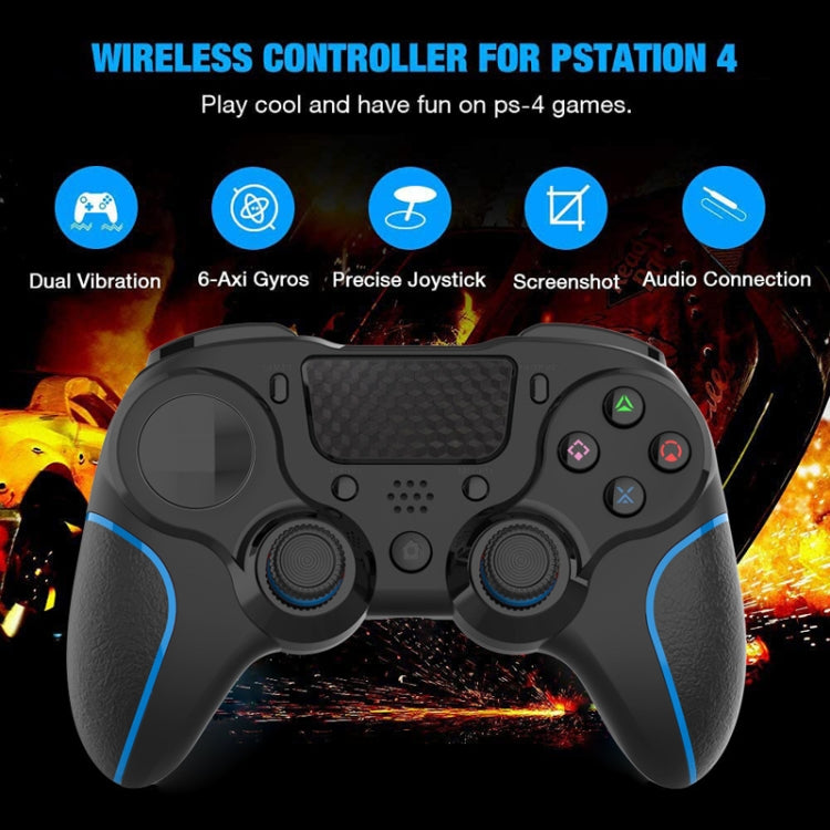 MB-P913 PC Six-Axis Somatosensory Back Key Programming Dual Vibration Bluetooth Gamepad For PS4 Pro(Blue Black) - Gamepads by PMC Jewellery | Online Shopping South Africa | PMC Jewellery