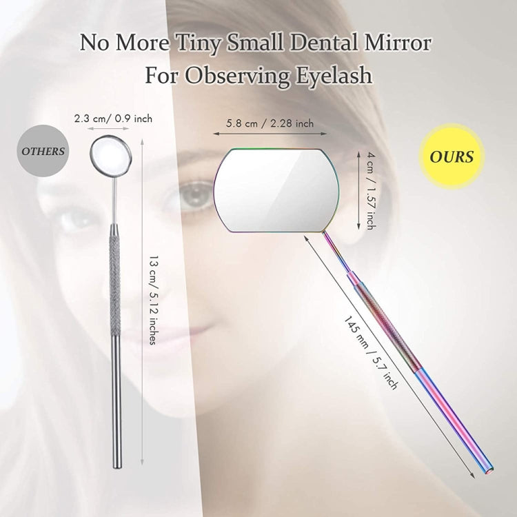 3 PCS Eyelash Extension Handheld Inspection Mirror Rectangular Lens Anti-Warping Root Anti-Fog Mirror Eyelash Mirror, Color Classification: Colorful - Mirror by PMC Jewellery | Online Shopping South Africa | PMC Jewellery