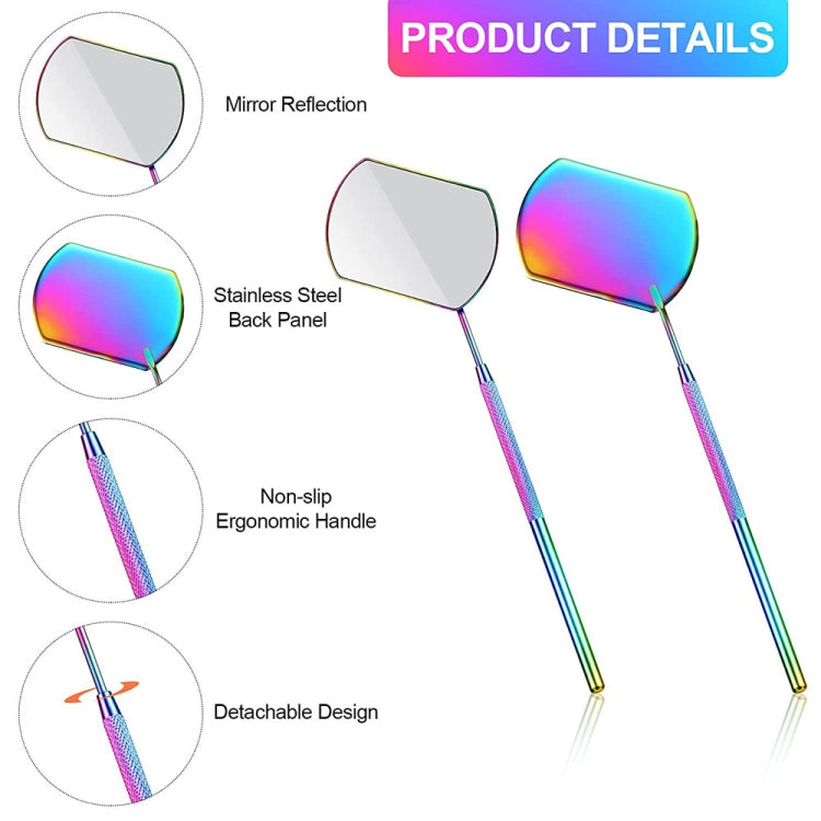 3 PCS Eyelash Extension Handheld Inspection Mirror Rectangular Lens Anti-Warping Root Anti-Fog Mirror Eyelash Mirror, Color Classification: Colorful - Mirror by PMC Jewellery | Online Shopping South Africa | PMC Jewellery