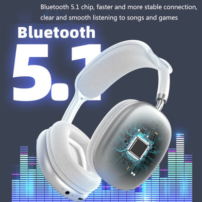 P9 Bluetooth 5.1 Subwoofer Wireless Headset Support AUX / TF Card(Blue) - Headset & Headphone by PMC Jewellery | Online Shopping South Africa | PMC Jewellery