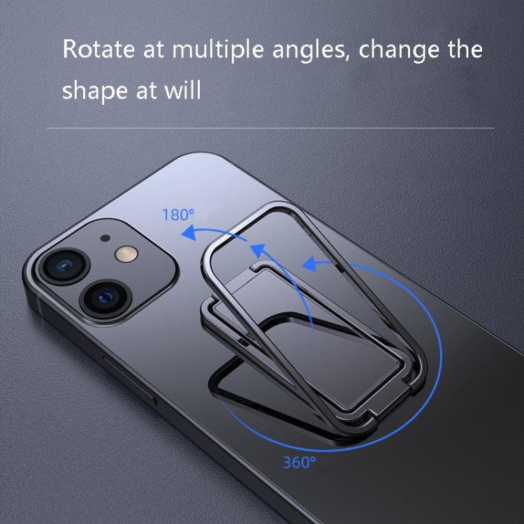 Square Folding Metal Holder Rotating Back Stick Desktop Phone Ring Holder(Black) - Ring Holder by PMC TechLife | Online Shopping South Africa | PMC TechLife