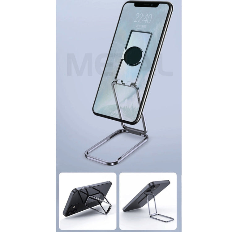 Square Folding Metal Holder Rotating Back Stick Desktop Phone Ring Holder(Black) - Ring Holder by PMC TechLife | Online Shopping South Africa | PMC TechLife