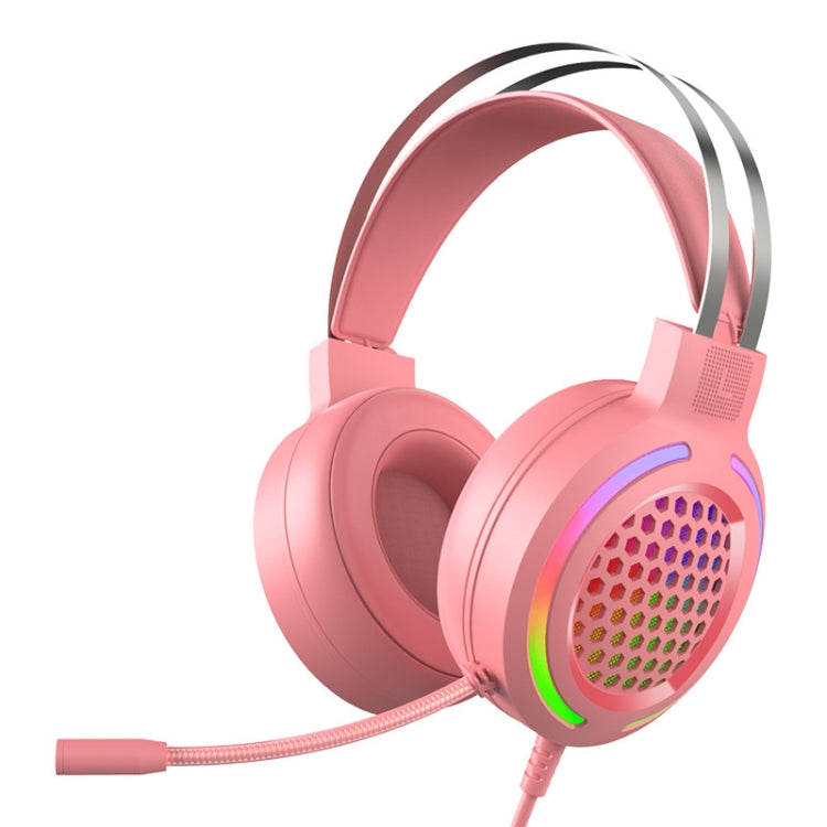 FOREV G99 USB RGBHead-Mounted Wired Headset With Microphone, Style: Standard Version  (Colorful Light Pink) - free shipping - PMC TechLife - Order now!