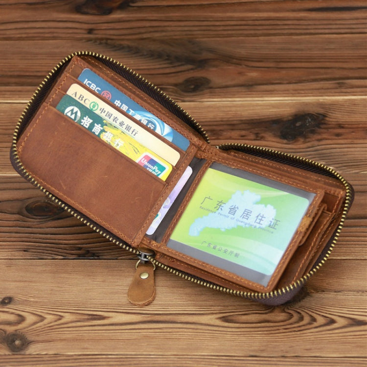 9039 RFID Antimagnetic Leather Zipper Wallet(Vertical 2) - free shipping - PMC TechLife - Order now!