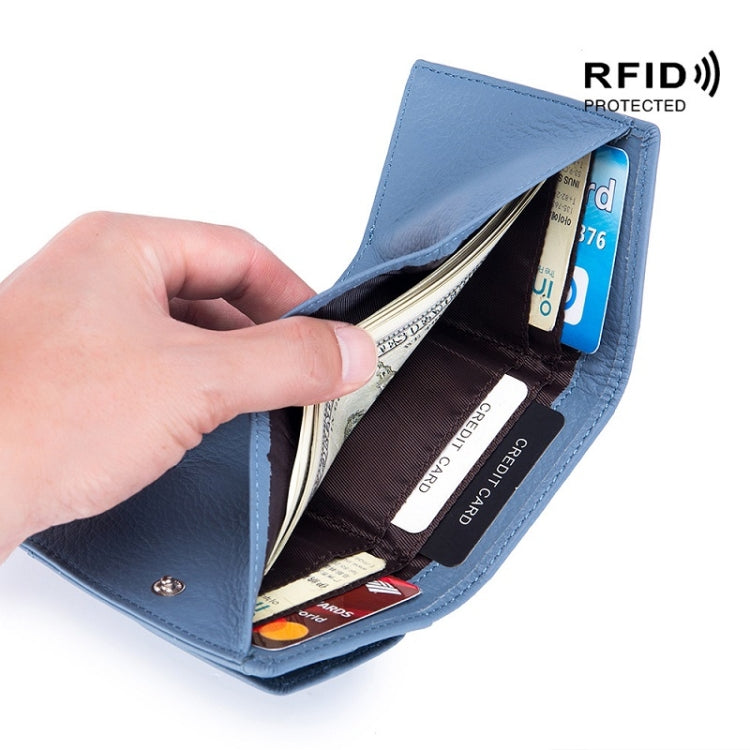 CL-2753 Leather RFID Short Coin Purse Wallet(Purple) - free shipping - PMC TechLife - Order now!